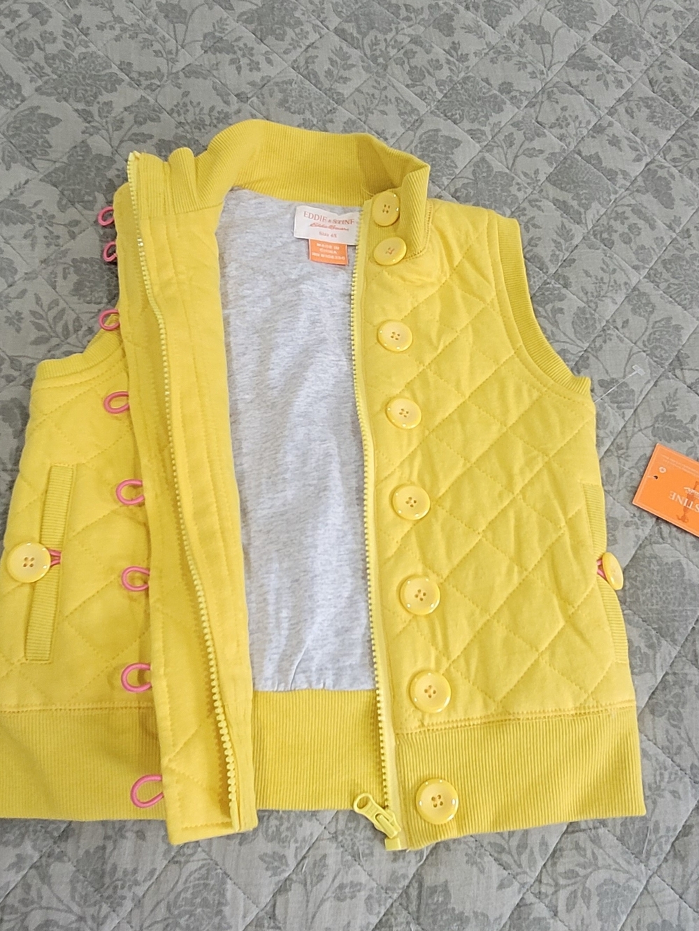 Eddie Bauer Bright Yellow Quilted Kids Vest